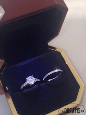 Set de anillo zafiro blanco The Dreams Box